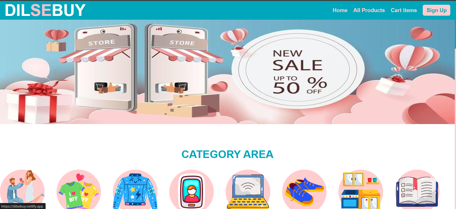 DilseBuy e-commerce website interface